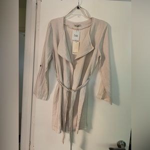 Alessia Pacini 100% Linen Cardigan, Beige, Size M